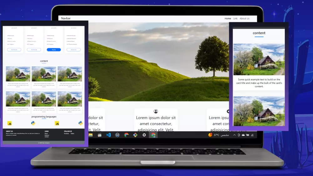 تحويل أي تصميم (Figma / PSD / XD) إلى كود HTML, CSS, JS متجاوب