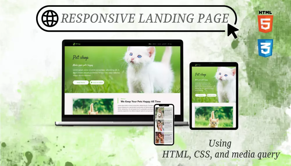 إنشاء صفحه هبوط باستخدام Html,CSSو بوتستراب