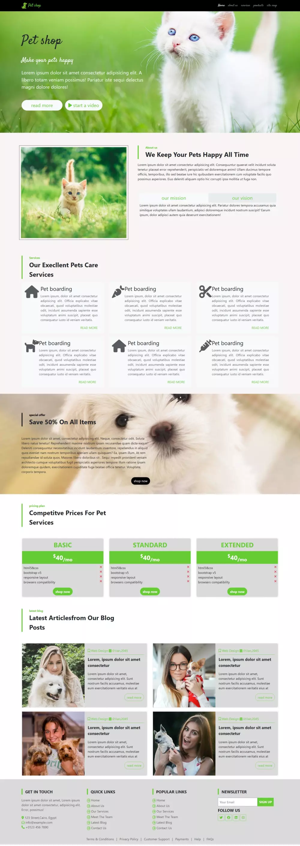 إنشاء صفحه هبوط باستخدام Html,CSSو بوتستراب