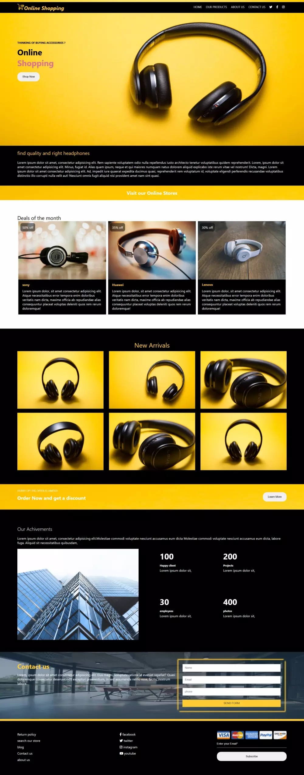 إنشاء صفحه هبوط باستخدام Html,CSSو بوتستراب