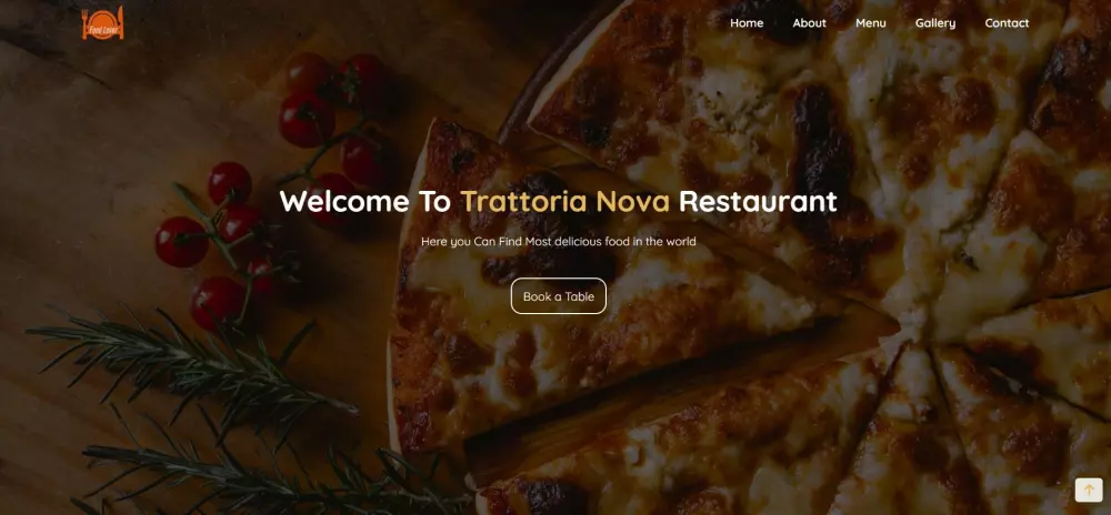 صفحة هبوط لمطعم