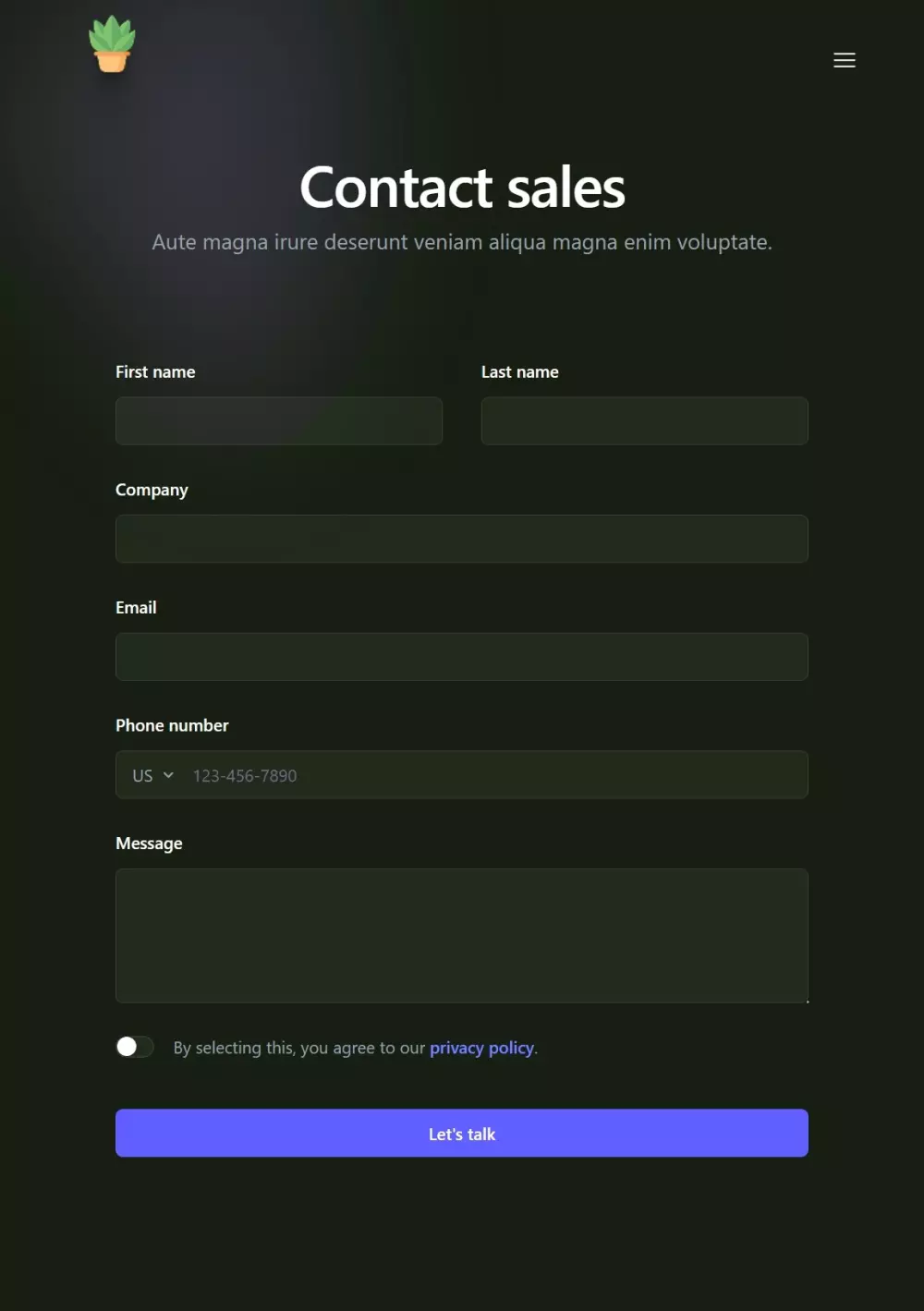 تصميم صفحة هبوط باستخدام HTML, CSS, Tailwind