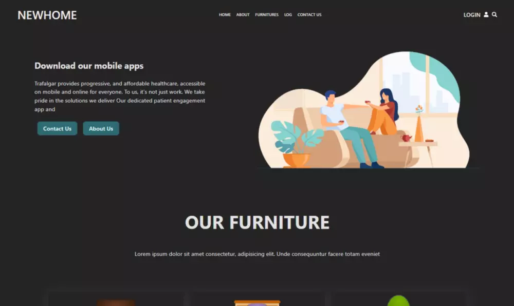 صفحة هبوط مميزه مجهزه ب React, Tailwind CSS