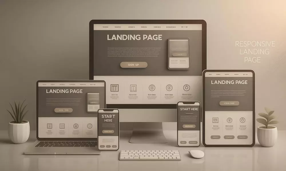 صفحة هبوط landing page باستخدام HTML, CSS, JavaScript