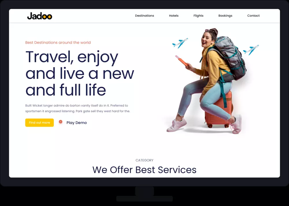صفحة هبوط landing page باستخدام HTML, CSS, JavaScript