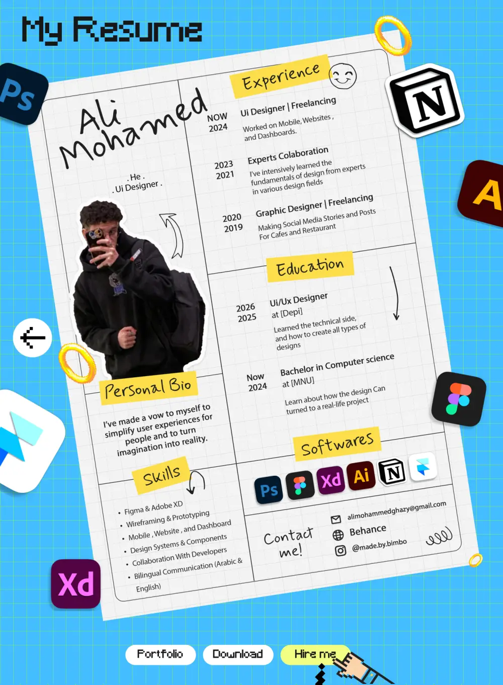 تصميم موقع بورتفوليو  (Portfolio Website UI Design)