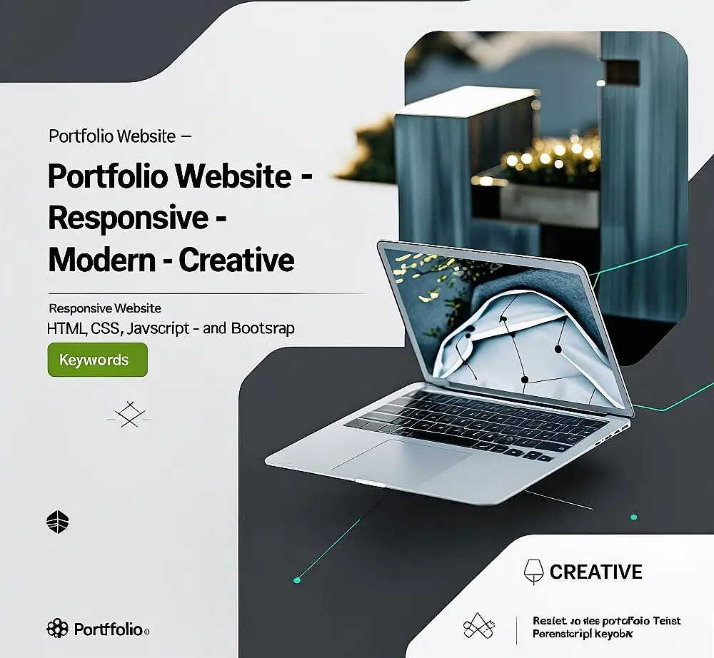 سأقوم بتصميم بورتفوليو شخصي احترافي ومتجاوب باستخدام HTML, CSS, JavaScript