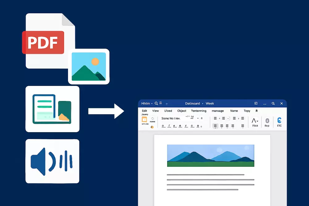 تفريغ ملفات PDF وأوراق سكانر + تفريغ صوتي إلى ملف Word منسق