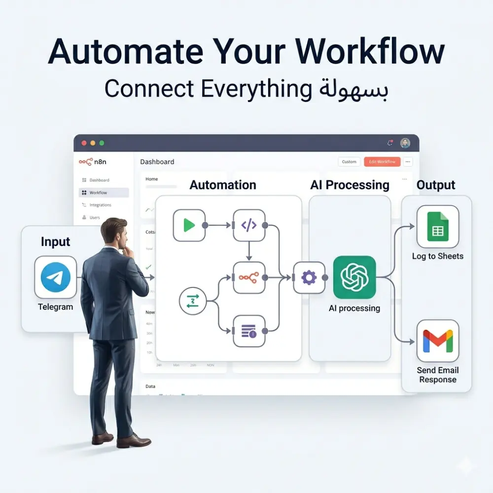 إنشاء نظام رد تلقائي ذكي باستخدام n8n و AI لزيادة إنتاجية عملك