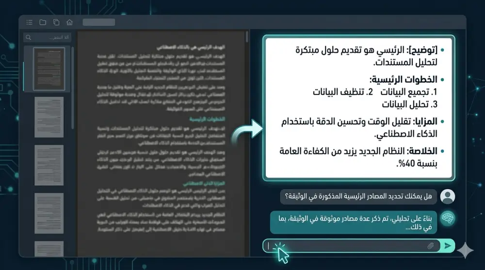 تلخيص وتحليل الوثائق وملفات PDF بالذكاء الاصطناعي