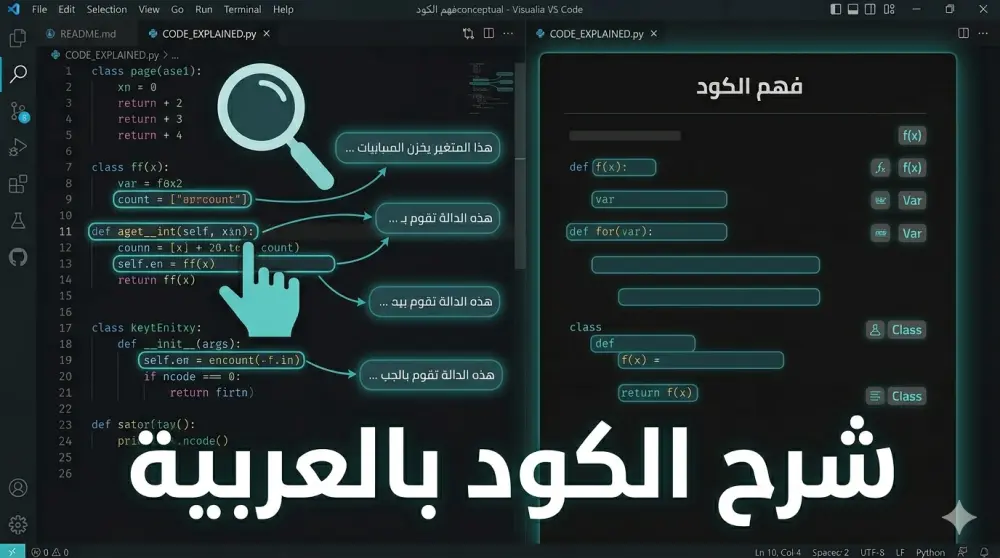 شرح كود Python بالعربية سطراً بسطر وإضافة توثيق احترافي له