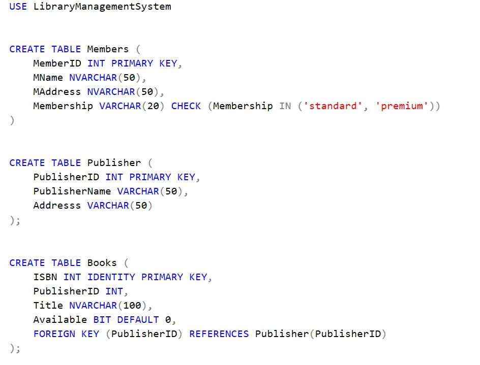 انشاء قاعدة بيانات باستخدام SQL Server