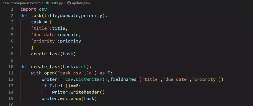 إنشاء برنامج لإدارة المهام أو البيانات باستخدام Python