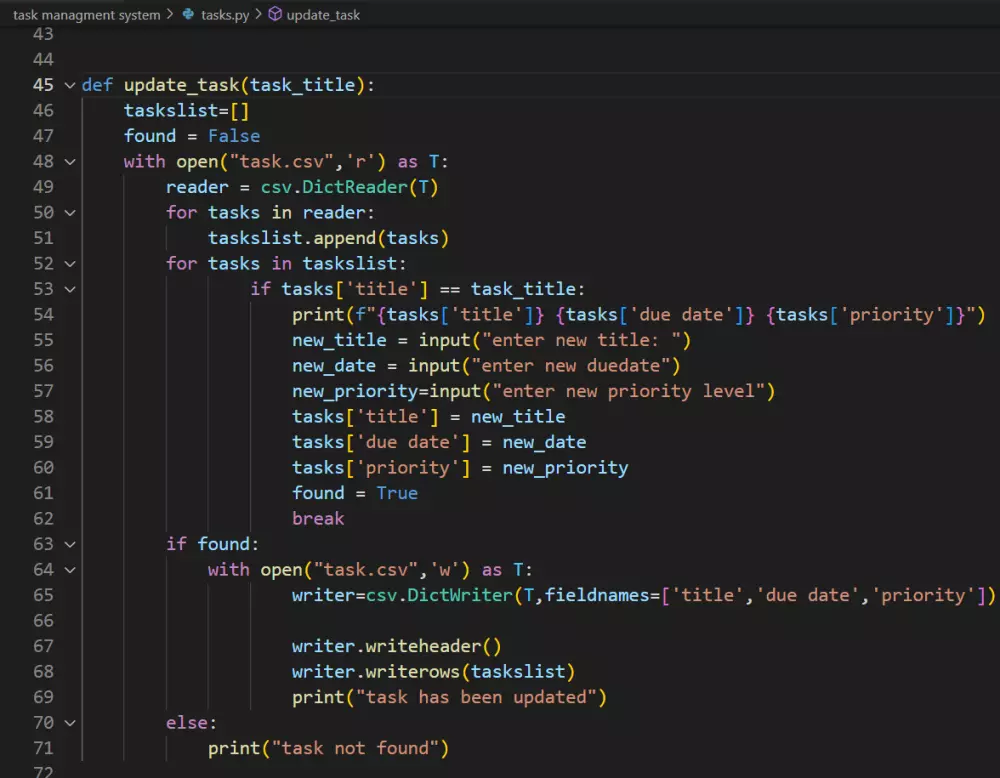 إنشاء برنامج لإدارة المهام أو البيانات باستخدام Python