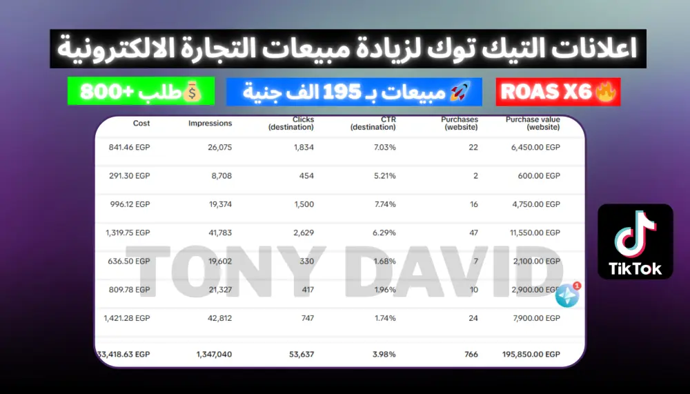 اعلانات التيك توك لنمو المبيعات والعملاء