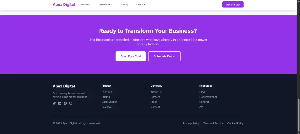 تصميم وتطوير Landing Page احترافية متجاوبة للشركات الرقمية