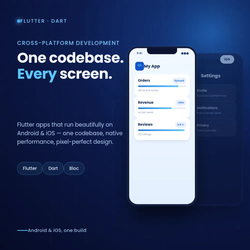 هطور لك تطبيق موبايل (Android & iOS) باستخدام Flutter بكود واحد