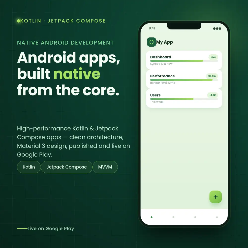 هطور لك تطبيق Android Native عالي الجودة باستخدام Kotlin و Jetpack Compose