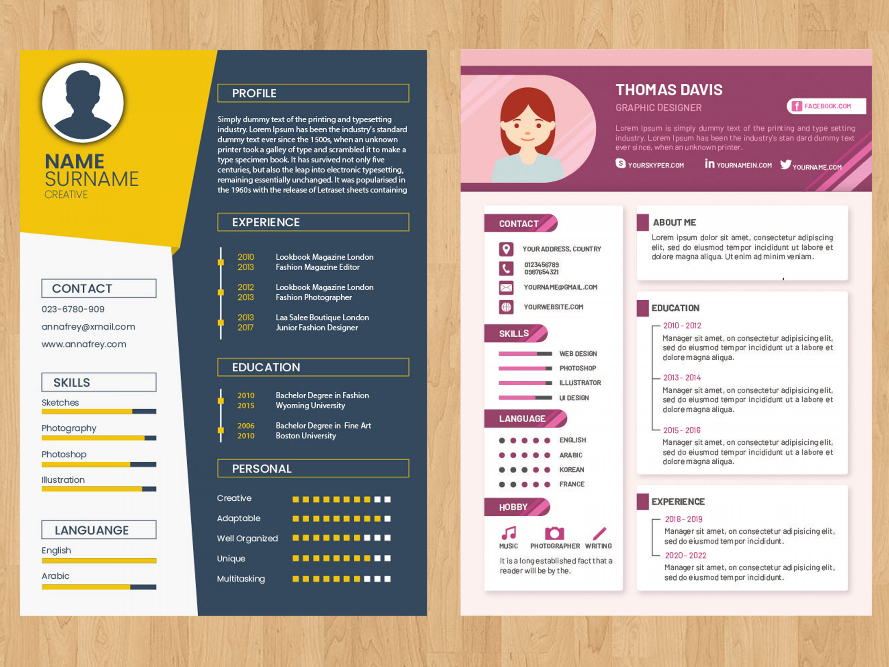 تصميم سيرة ذاتية إبداعية CV