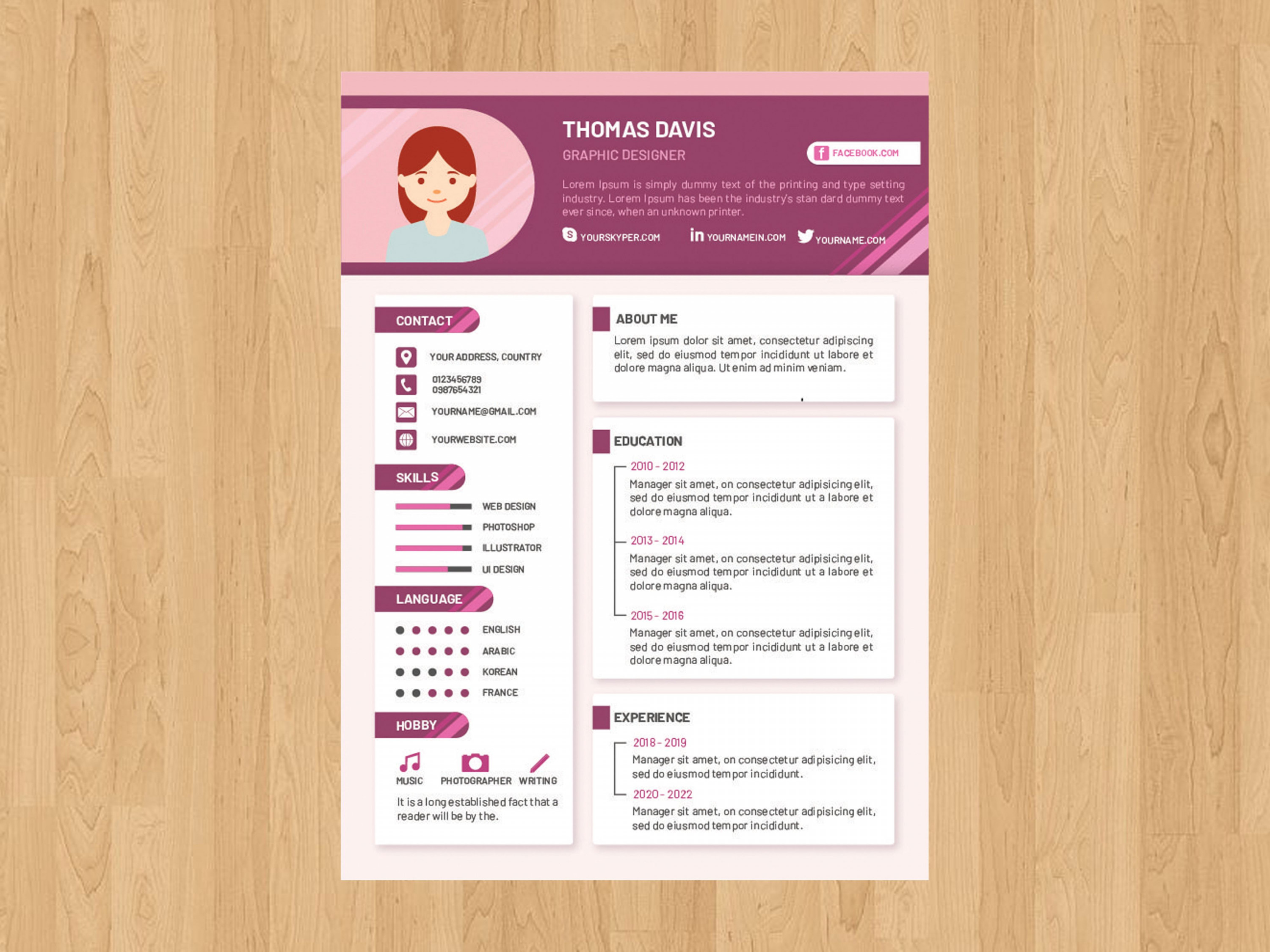 تصميم سيرة ذاتية إبداعية CV