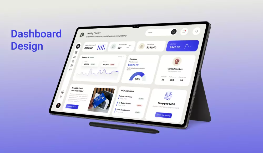 تصميم لوحة تحكم Dashboard بإستخدام Figma