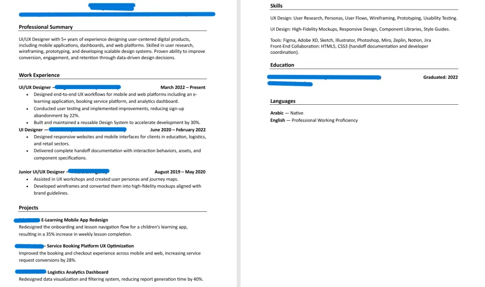 إنشاء سيرة ذاتية احترافية متوافقة مع نظام ATS