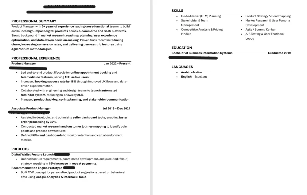 إنشاء سيرة ذاتية احترافية متوافقة مع نظام ATS