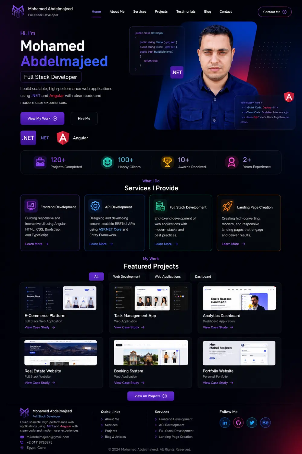 تصميم وتطوير مواقع ويب Landing Pages | Portfolio | Frontend