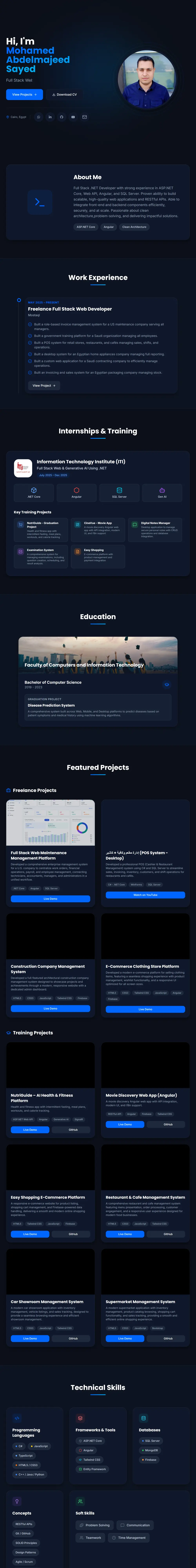 تصميم وتطوير مواقع ويب Landing Pages | Portfolio | Frontend