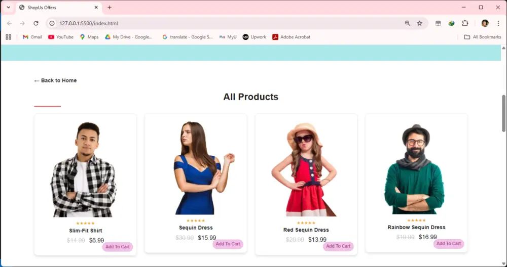 صفحه بيع ملابس