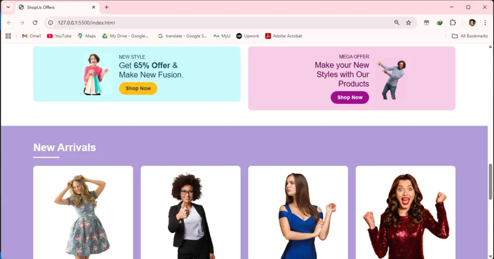 صفحه بيع ملابس