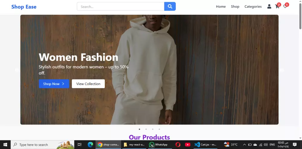 تصميم وتطوير موقع متجاوب للمطاعم والشركات الناشئة باستخدام React