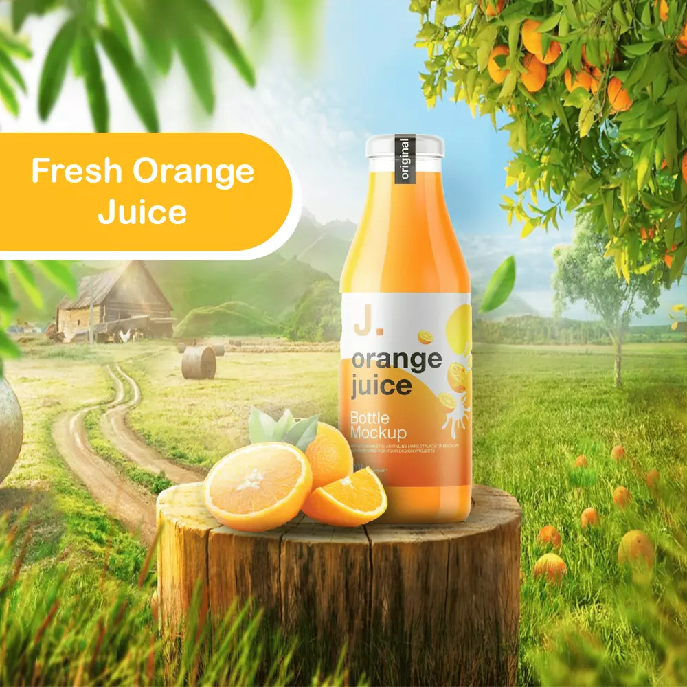 تصميم إعلان احترافي لمنتج عصير باستخدام Photoshop