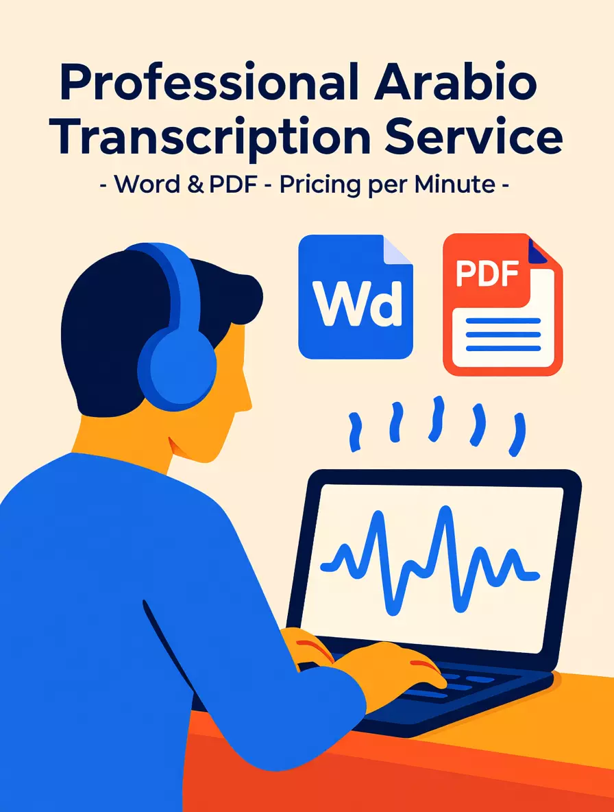 تفريغ صوتي احترافي وتحويله إلى نص منسق (5 دولار لكل 5 دقائق)