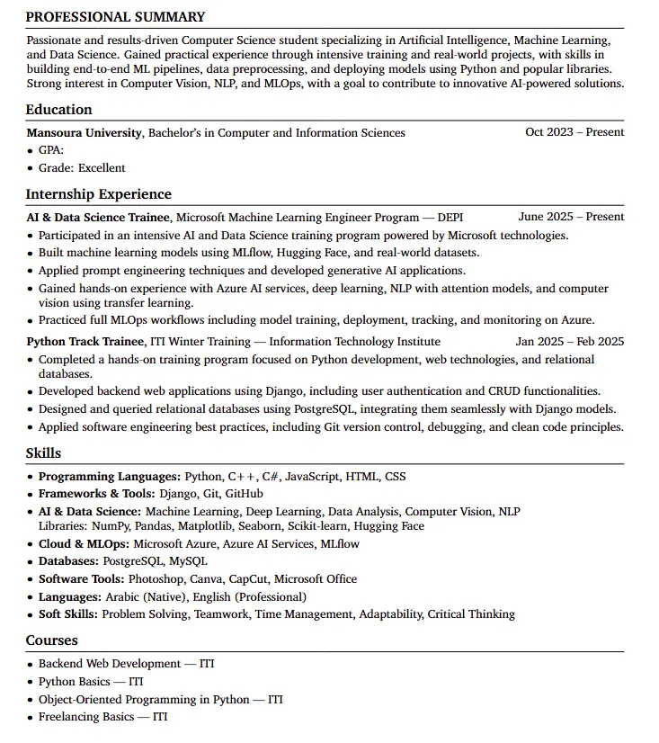 تصميم CV متوافق مع ATS و تحسين حسابLinkedIn