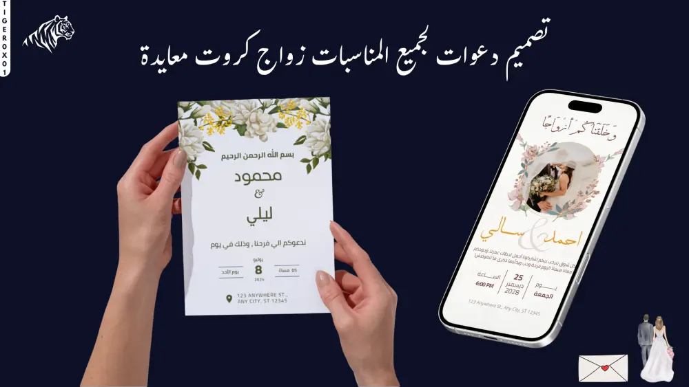 تصميم دعوات زفاف ومعايدات بتصميم عصري وأنيق