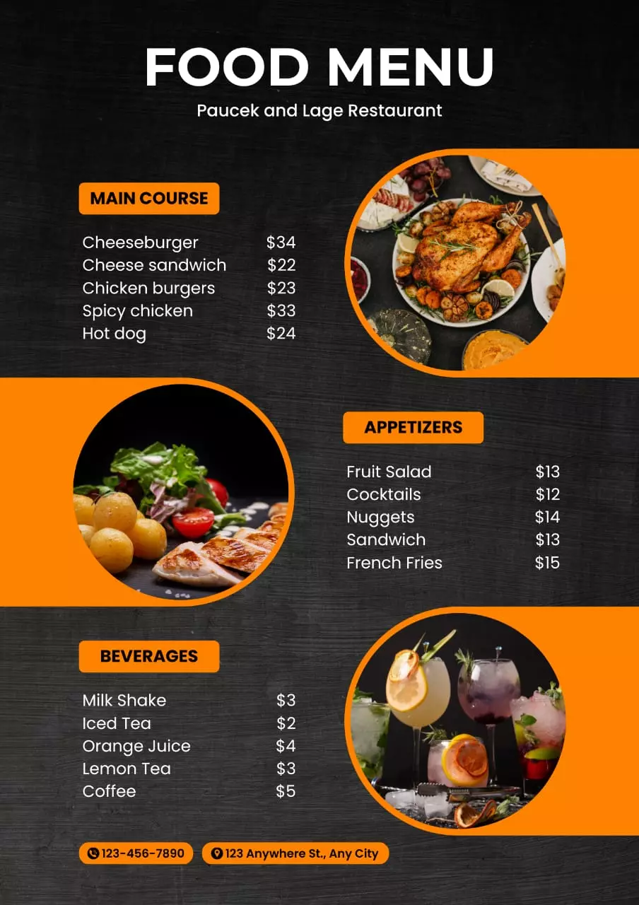 خدمه بوستر و menu قائمه طعام احترافي