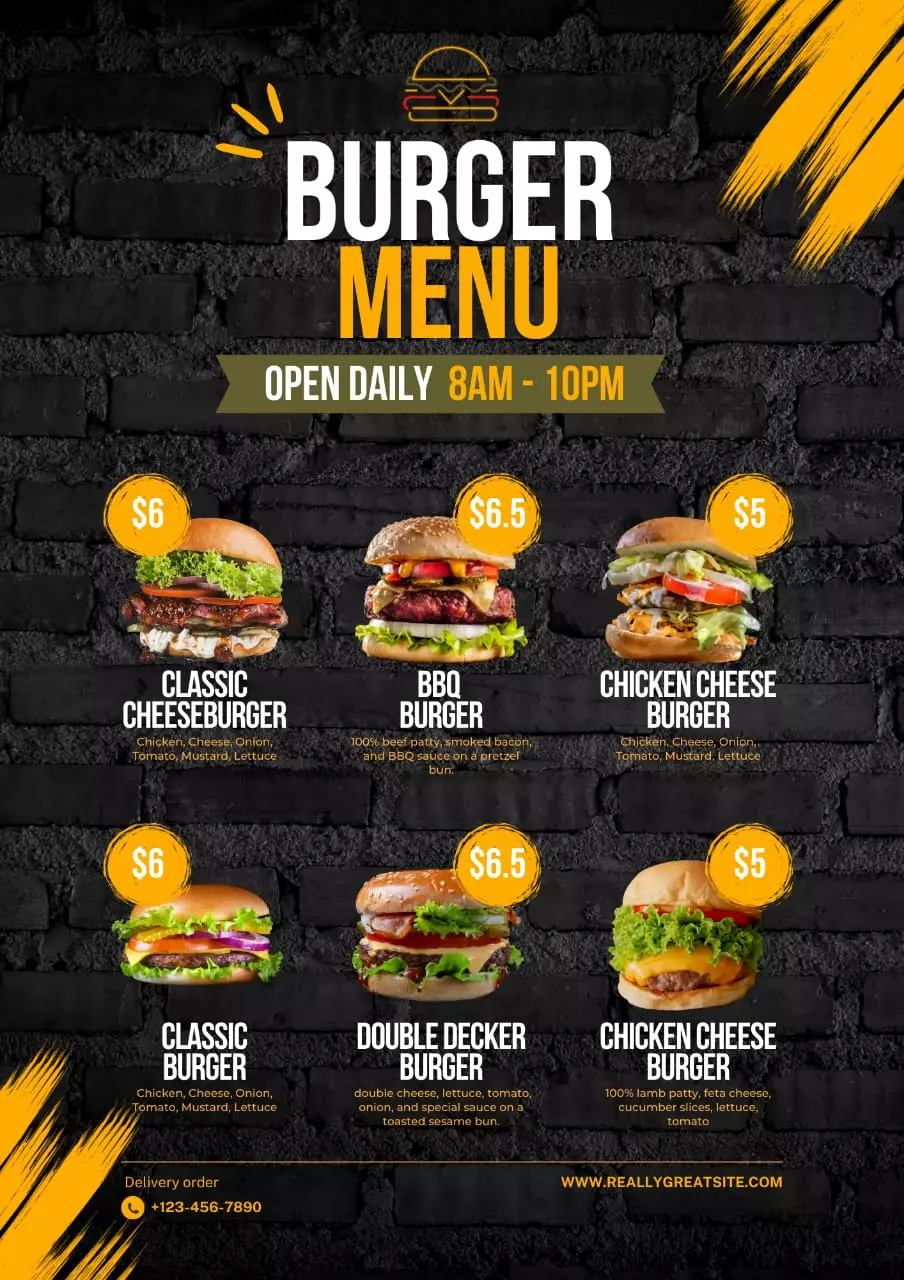 خدمه بوستر و menu قائمه طعام احترافي