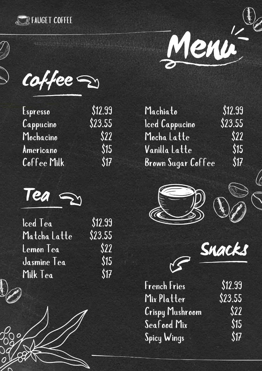 خدمه بوستر و menu قائمه طعام احترافي