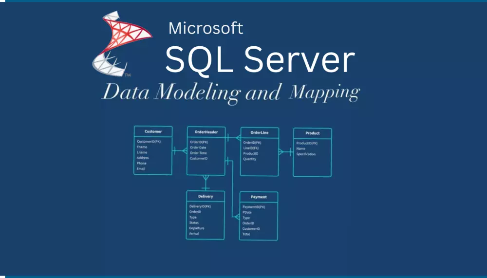بناء هيكل قاعدة بيانات منظمة ومرتبة (Mapping/Schema)  باستخدام SQL Server
