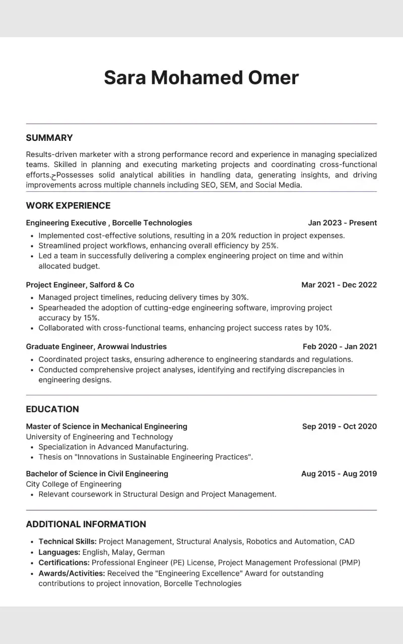 تصميم CV بالعربية والإنجليزية بأسلوب احترافي يلائم مجالك