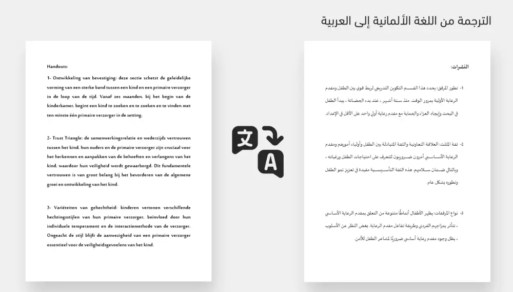 الترجمة الإحترافية من اللغة الألمانية إلى العربية والعكس