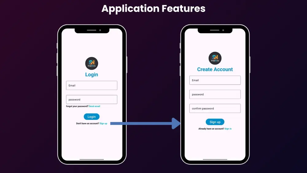اضافة صفحتين Login و Signup بالتفعيل