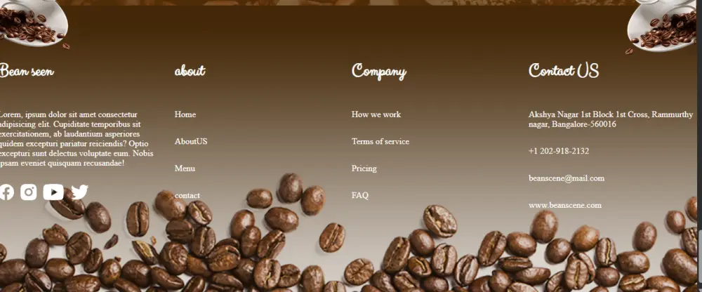 تصميم صفحة هبوط احترافية لمتجر قهوة