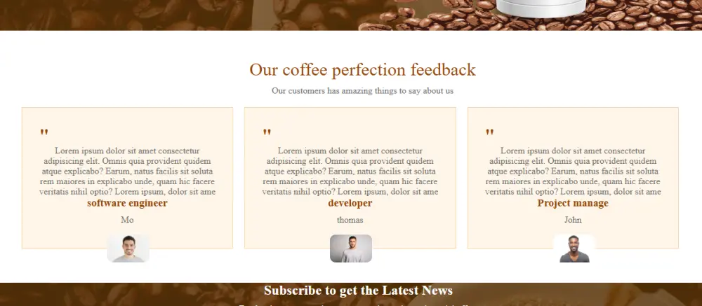 تصميم صفحة هبوط احترافية لمتجر قهوة