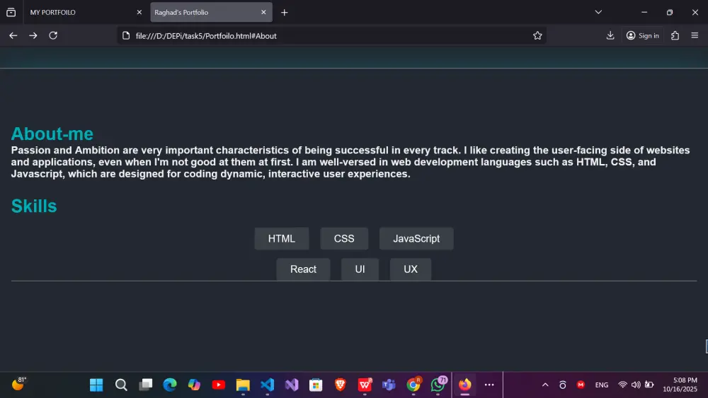Personal portofolio-ملف شخصي
