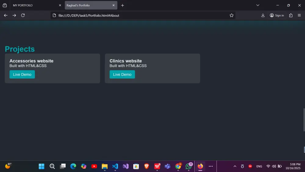 Personal portofolio-ملف شخصي
