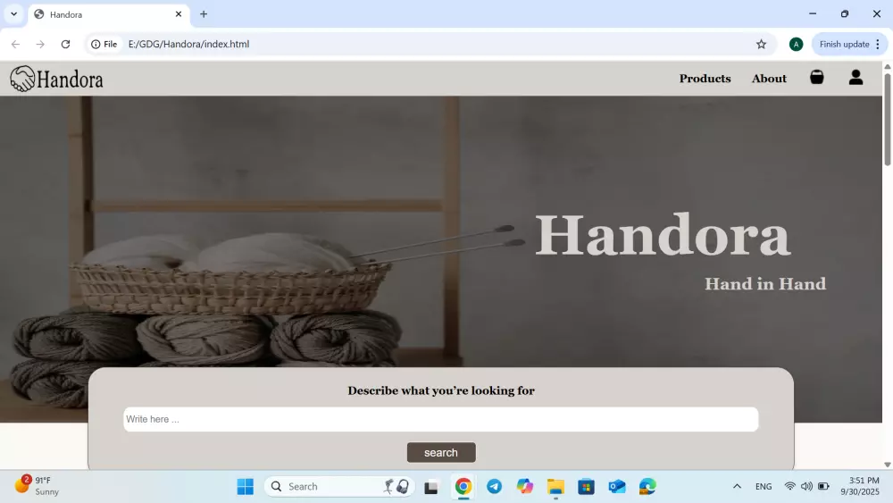 سأقوم بإنشاء صفحة هبوط (Landing page)احترافية تعكس هوية مشروعك