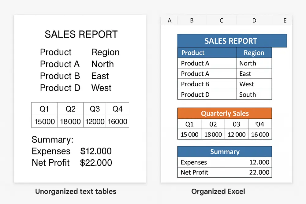 سأقوم بإدخال البيانات بدقة واحترافية في ملفات Excel أو Google Sheets أو أي نظام يحدده العميل.