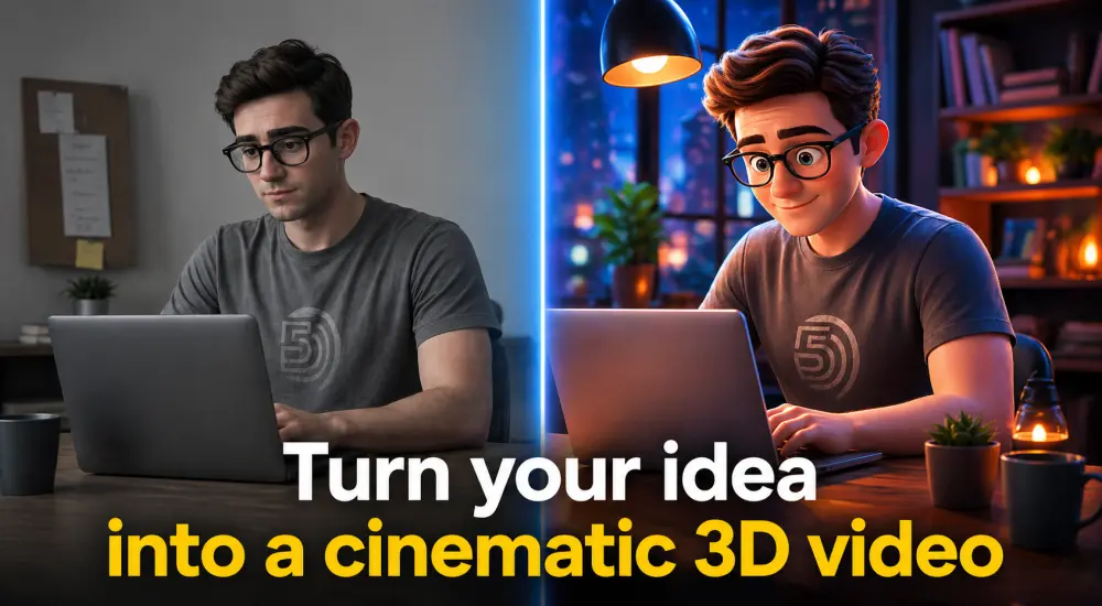 سأصنع لك فيديو 3D بأسلوب Pixar يحول فكرتك لقصة مؤثرة